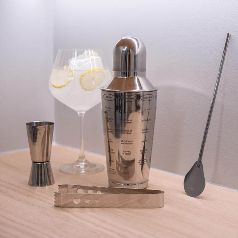 Set Coctelería 5 Piezas Acero Inox Secret de Gourmet